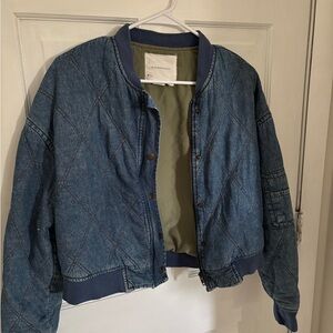Anthropologie Lindy Quilted Denim Bomber Jacket 

SIZE: Small